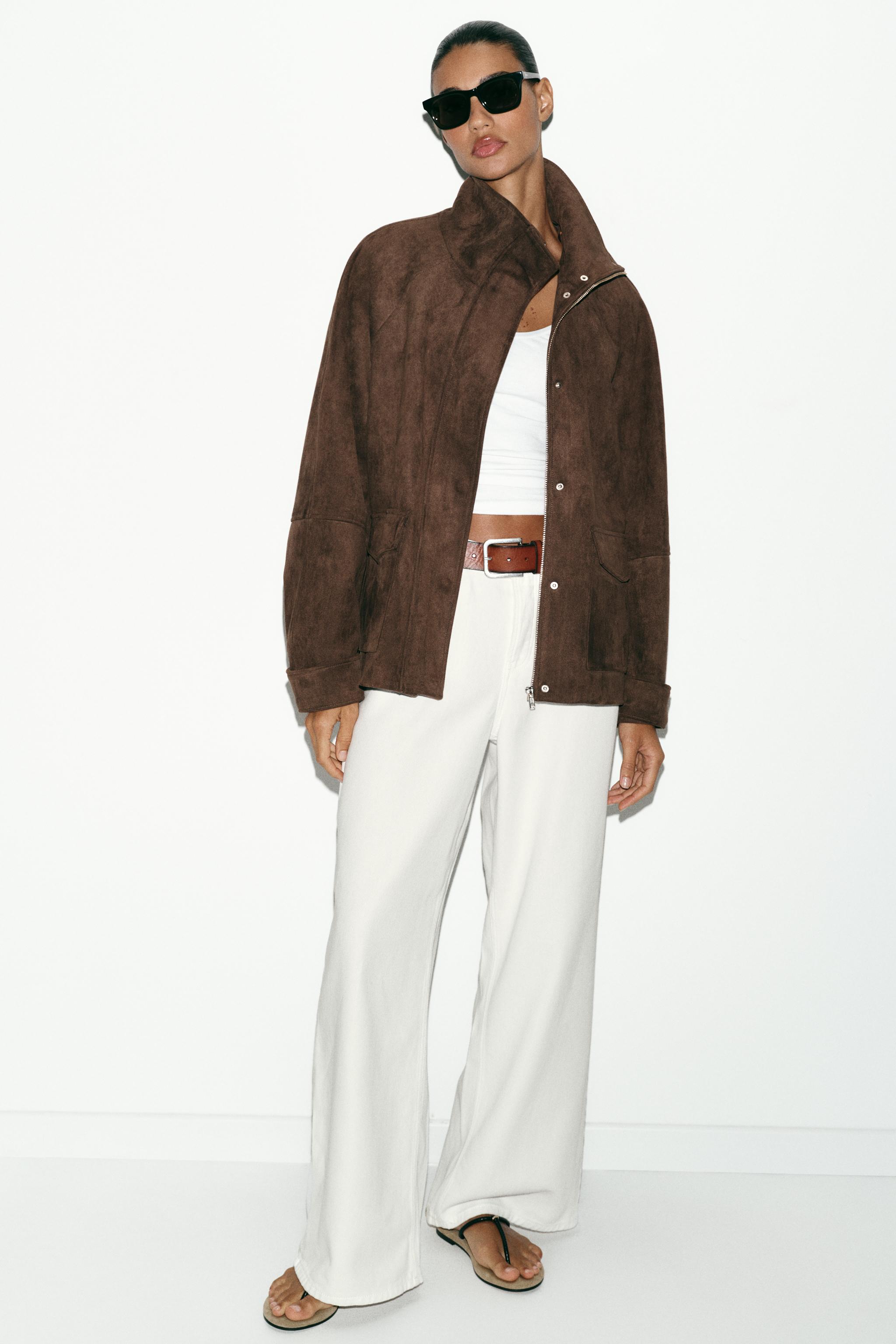 VESTE EFFET DAIM À POCHES
